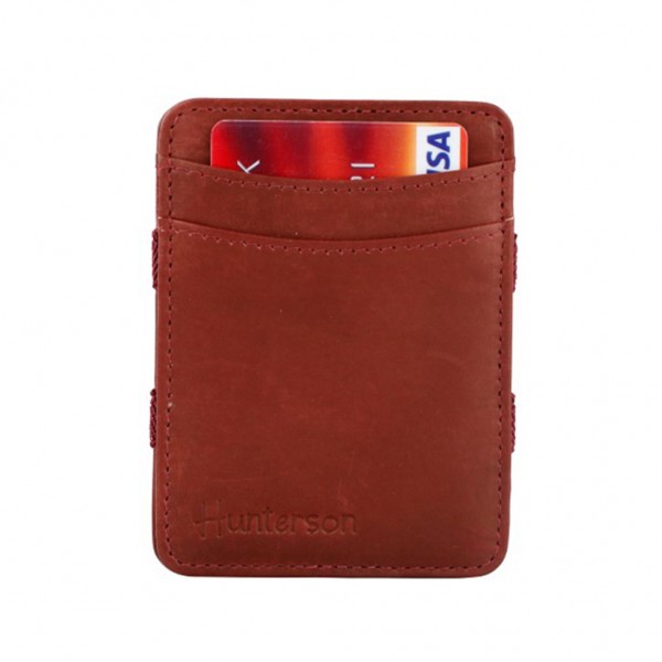 HUNTERSON Magic Coin Wallet RFID Leather Burgundy HU-MW-CP1-RFID-BUR