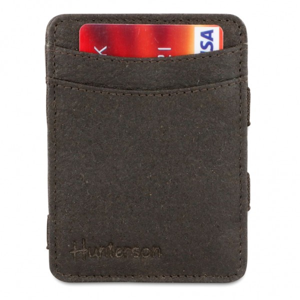 HUNTERSON Magic Coin Wallet RFID Vegan Pinatex Chestnut HU-MW-CP1-RFID-CHE
