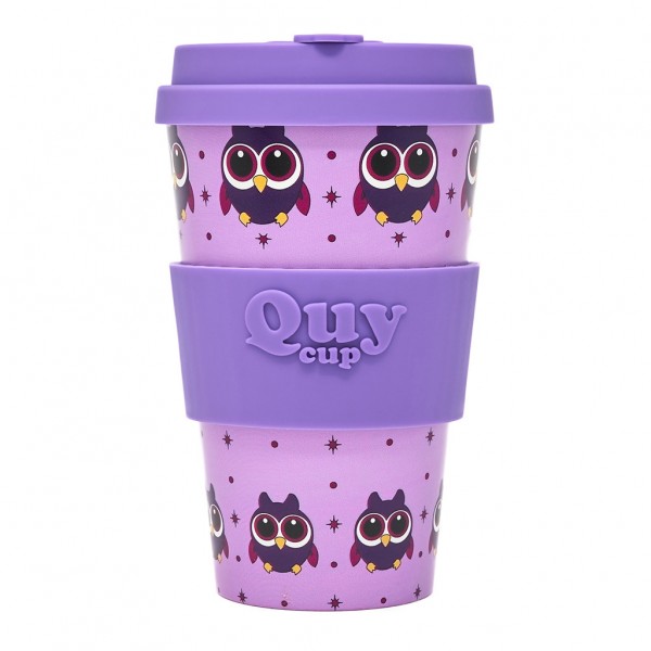 QUY CUP Επαναχρησιμοποιούμενο Ποτήρι (R-Pet) 400ml Owl RPETBAMB40-016