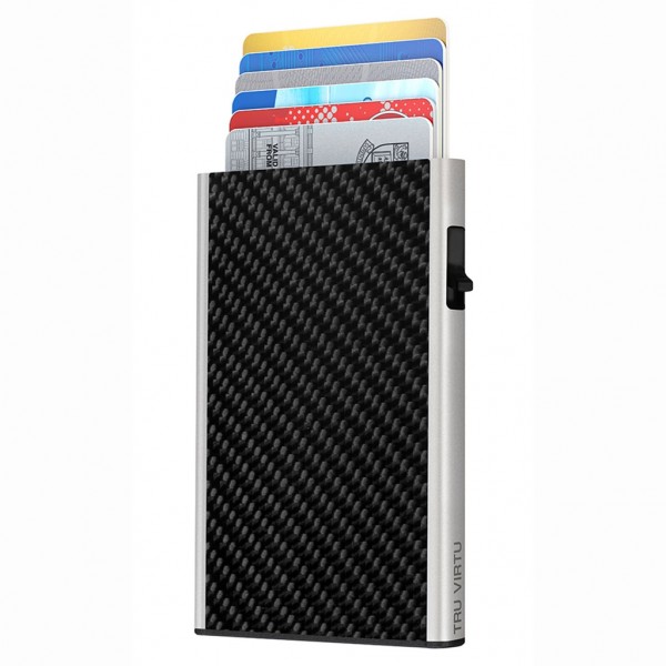 TRU VIRTU Θήκη Καρτών Click & Slide Carbon Fibre Black/Silver 24103000114