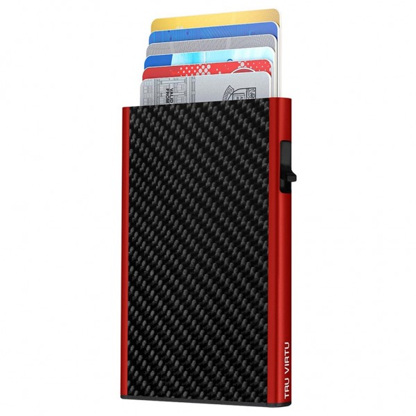 TRU VIRTU Θήκη Καρτών Click & Slide Carbon Fibre Black/Red 24103000514