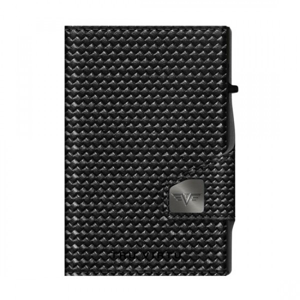 TRU VIRTU Πορτοφόλι Click & Slide Coin Pocket Diagonal Carbon/Black 28104000418
