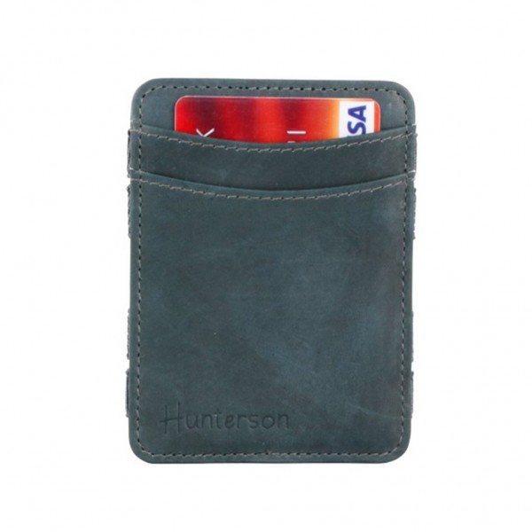 HUNTERSON Magic Coin Wallet RFID Leather Grey HU-MW-CP1-RFID-GRY