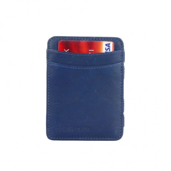 HUNTERSON Magic Wallet RFID Leather Blue HU-MW-CS1-RFID-BLU