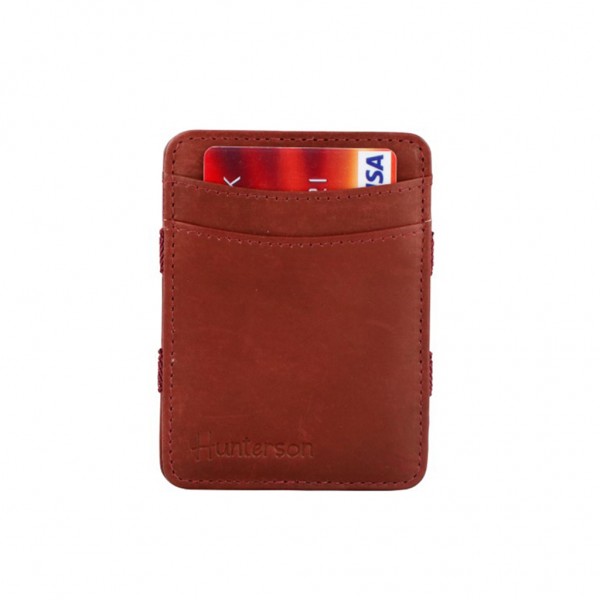 HUNTERSON Magic Wallet RFID Leather Burgundy HU-MW-CS1-RFID-BUR