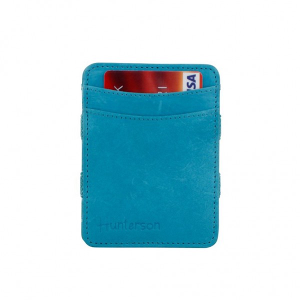 HUNTERSON Magic Wallet RFID Leather Turquoise HU-MW-CS1-RFID-TUR