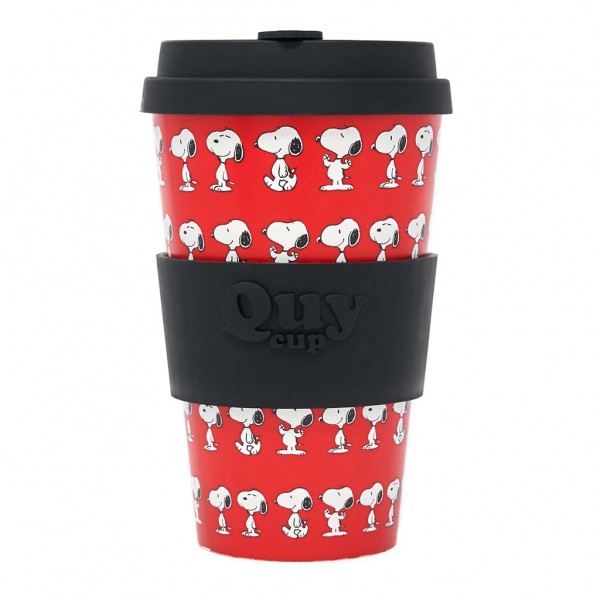 QUY CUP Επαναχρησιμοποιούμενο Ποτήρι (R-Pet) 400ml Snoopy Red RPETBAMB40-652