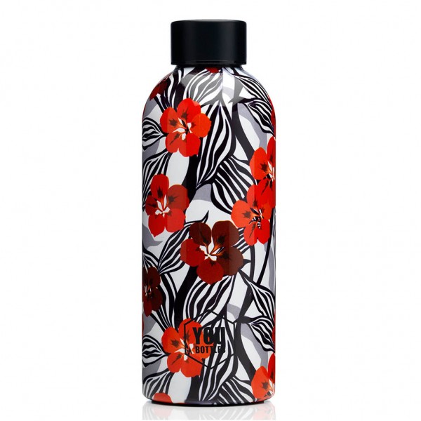 YOU BOTTLES Thermal Water Bottle 500ml Zebra Flower YB 5016